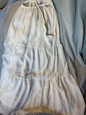 a new day White Halter Maxi Dress with Tie Straps